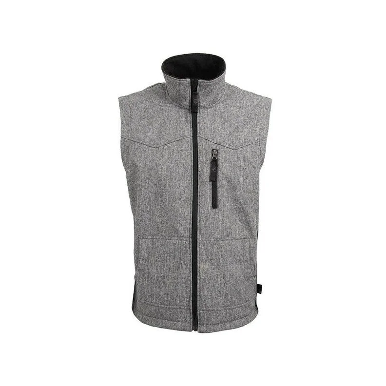 Men's printed jackets-StS Ranchwear Western Vest Mens Barrier Zip Light Gray STS3446