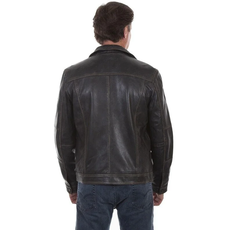 Men's corduroy jackets-Scully Western Jacket Mens Vintage Leather Zip Lined F0_1032