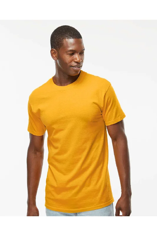 Men's short-sleeve silver modern shirt-M&O Mens Gold Soft Touch Short Sleeve Crewneck T-Shirt - Gold