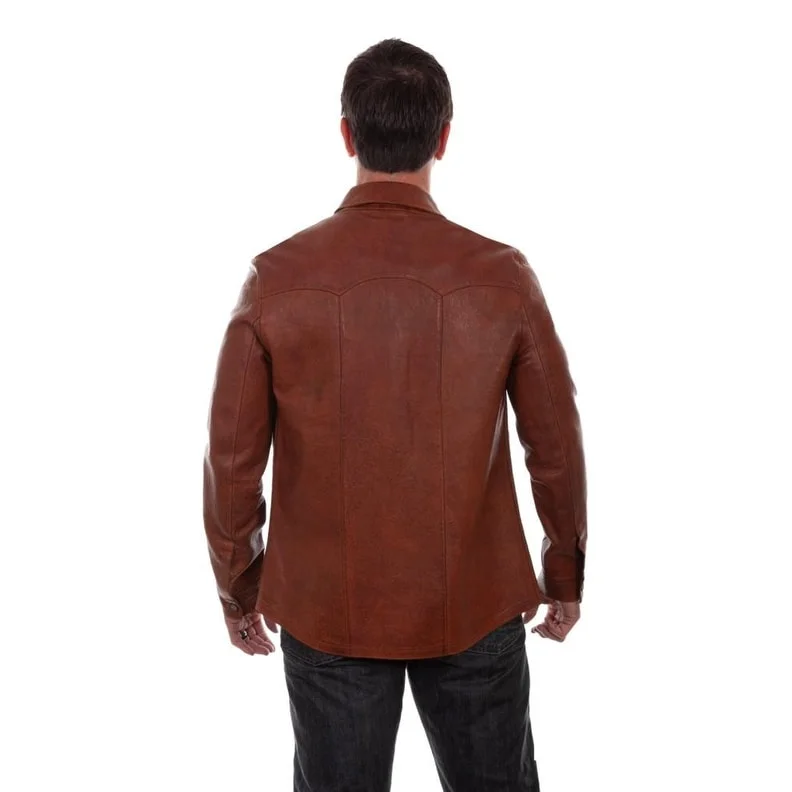 Men's eco-friendly jackets-Scully Western Jacket Mens Button Front Shirt Leather F0_1044