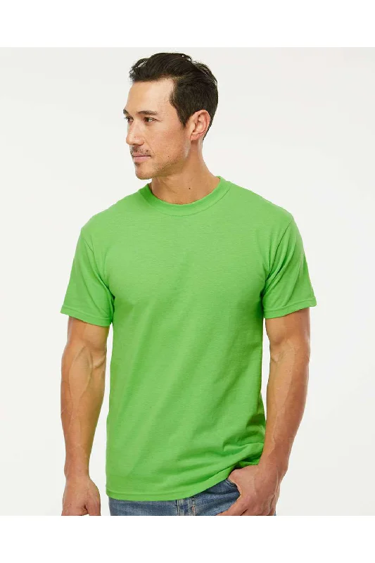 Men's short-sleeve festival shirt-M&O Mens Gold Soft Touch Short Sleeve Crewneck T-Shirt - Vivid Lime Green