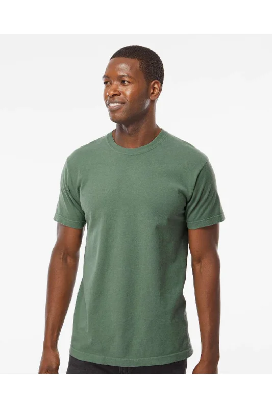 Men's short-sleeve graphic tee-M&O Mens Vintage Garment Dyed Short Sleeve Crewneck T-Shirt - Light Green