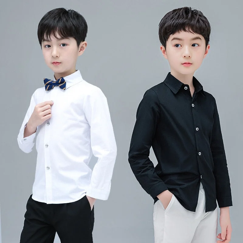 Men's short-sleeve everyday tee-T Shirt for Boys School Kids White Performance Blouse Clothe Kids Teenage Boys Girls Turn Down Collar Birthday Formal Prom Shirt