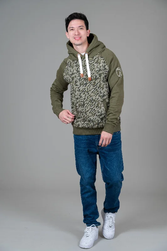 Men's hoodie with velcro-Abbot Moss Pullover Hoodie