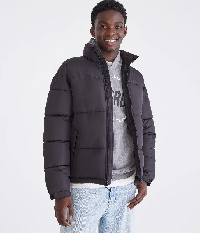 Men's spring jackets-Aeropostale Heavyweight Quilted Puffer Jacket