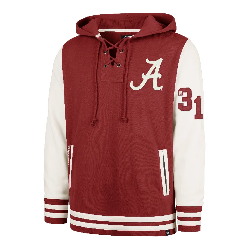 Men's hoodie for morning runs-ALABAMA CRIMSON TIDE LETTERMAN FIELD LATERAL '47 LACER HOOD