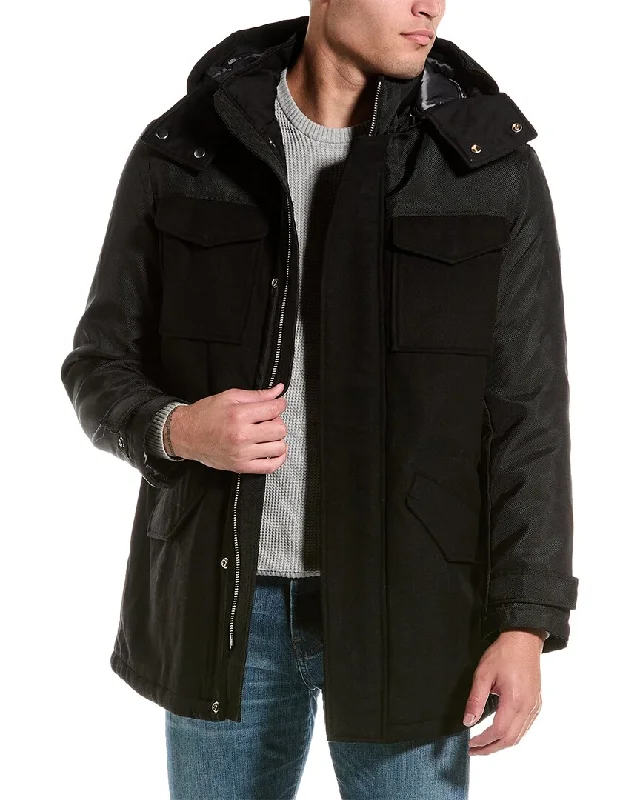 Men's training jackets-Armani Exchange Caban Wool-Blend Coat