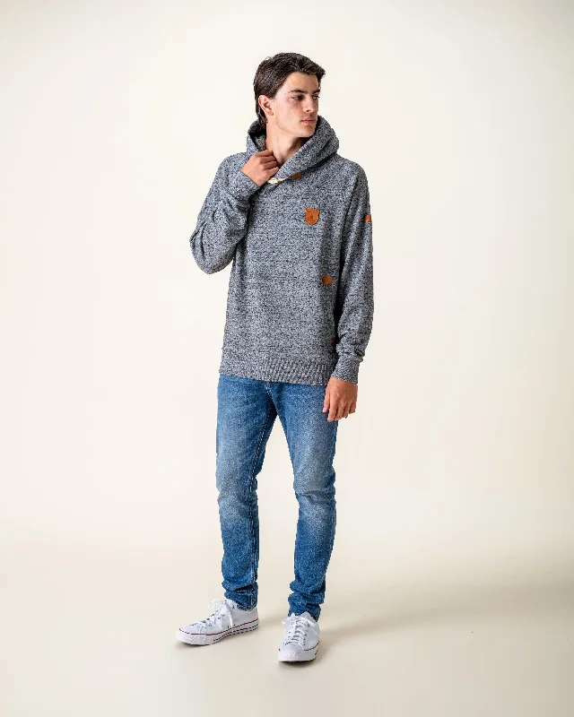 Men's hoodie sports edition-Aron Grey Space Dye Hoodie