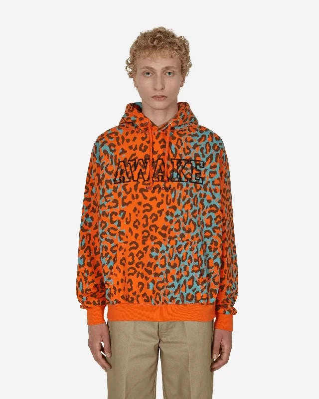 Men's hoodie with cartoon print-Block Logo Hooded Sweatshirt Orange