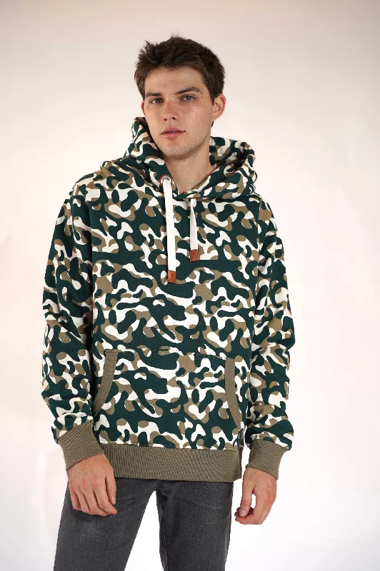 Men's hoodie with slogan-Baker Khaki Camo Hoodie