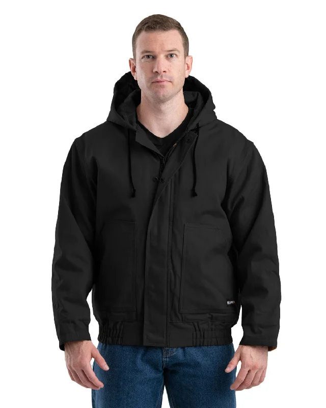 Men's cotton jackets-Berne Men's Flame-Resistant Hooded Jacket