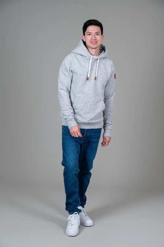 Men's hoodie for average build-Bill Light Heather Grey Hoodie