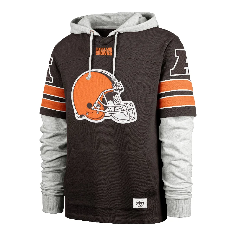 Men's hoodie with raised print-CLEVELAND BROWNS GRIDIRON BLITZ '47 CORNERBACK LACER