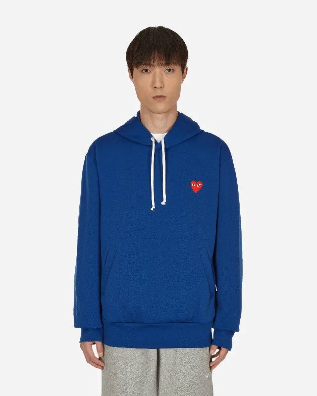 Men's hoodie green shade-Heart Patch Hooded Sweatshirt Blue