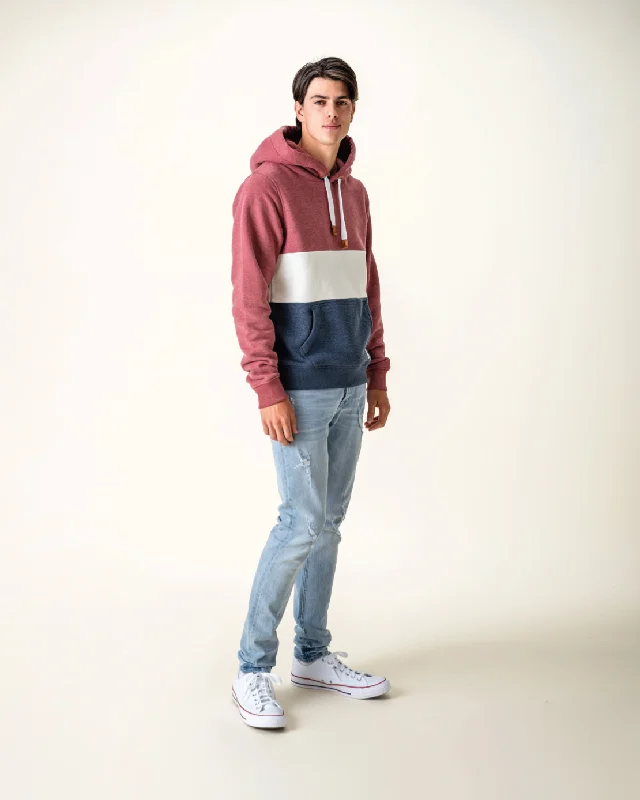 Men's hoodie for chill vibes-Rivera Berry/Oatmeal/Navy Hoodie