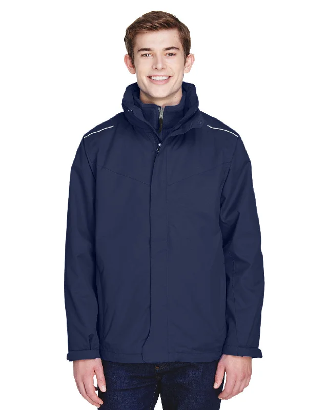 Men's prom jackets-CORE365 Men's Tall Region 3-in-1 Jacket with Fleece Liner