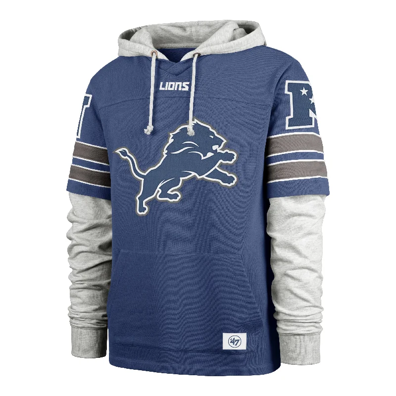 Men's hoodie oversized fit-DETROIT LIONS GRIDIRON BLITZ '47 CORNERBACK LACER