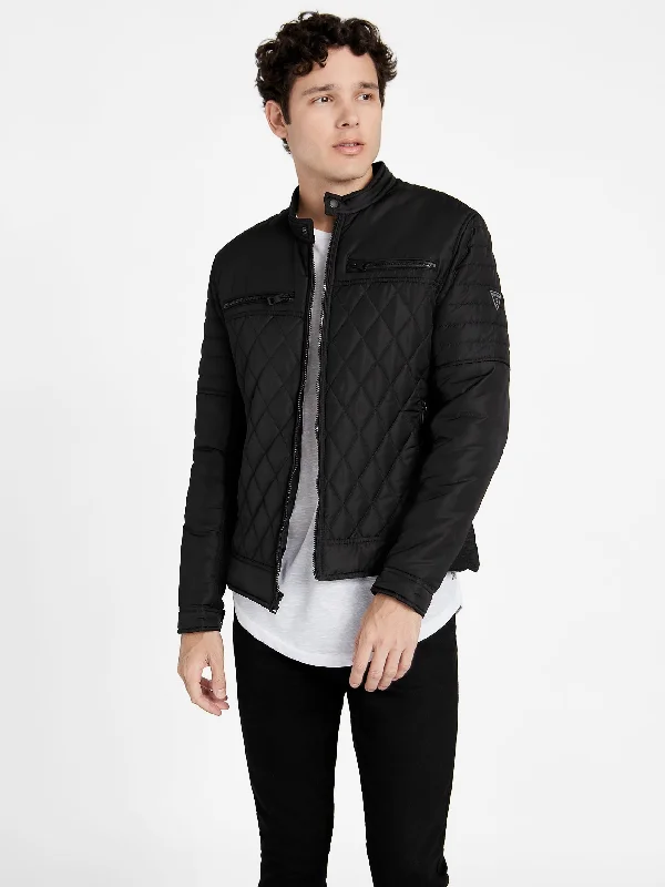 Men's military jackets-Eco Stacks Moto Jacket