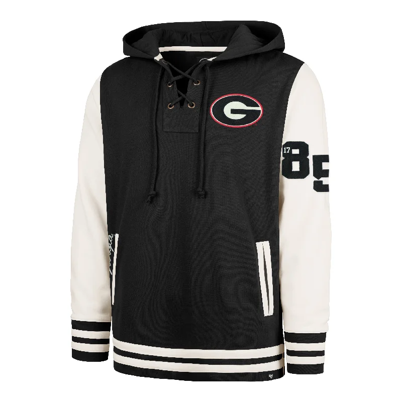 Men's hoodie for lazy days-GEORGIA BULLDOGS LETTERMAN FIELD LATERAL '47 LACER HOOD