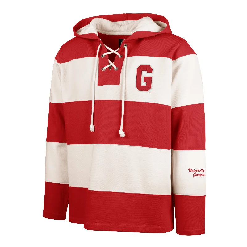 Men's hoodie for park hangs-GEORGIA BULLDOGS VINTAGE CLUBHOUSE FLEX '47 FAIR CATCH LACER