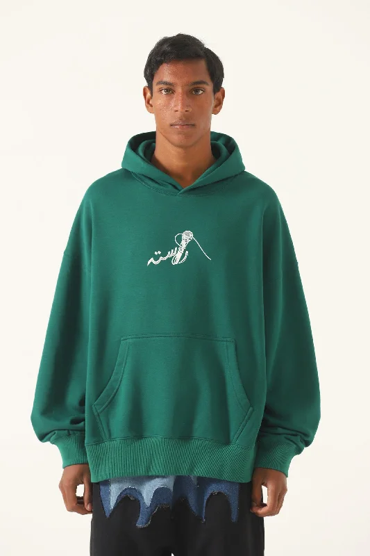 Men's hoodie with plaid design-"91 IN THE BRONX" SEA GREEN HOODIE