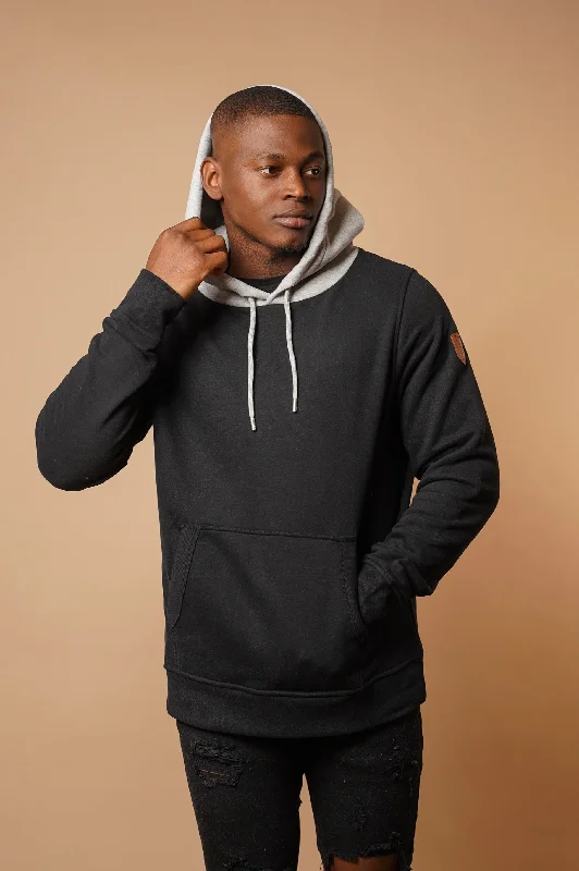 Men's hoodie for slim guys-Jaxon Black Hoodie