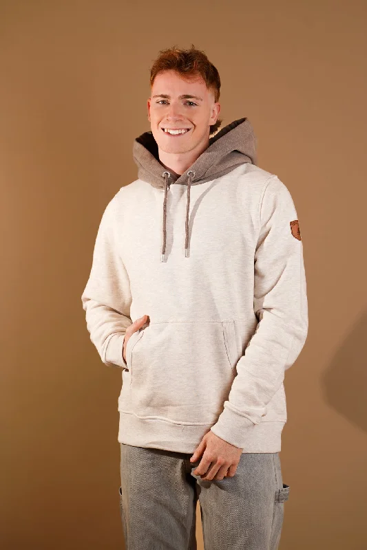 Men's hoodie for desert trips-Jaxon Heather Oatmeal Hoodie