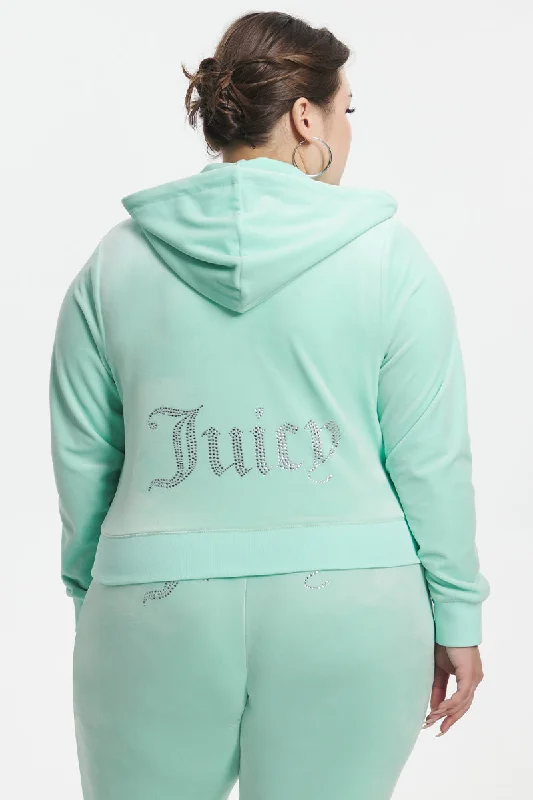 Men's hoodie for golf-Plus-Size OG Big Bling Velour Hoodie