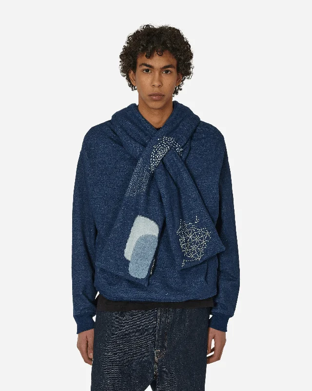 Men's hoodie for average build-Indigo SWT Knit Nora Kesa Parka Indigo