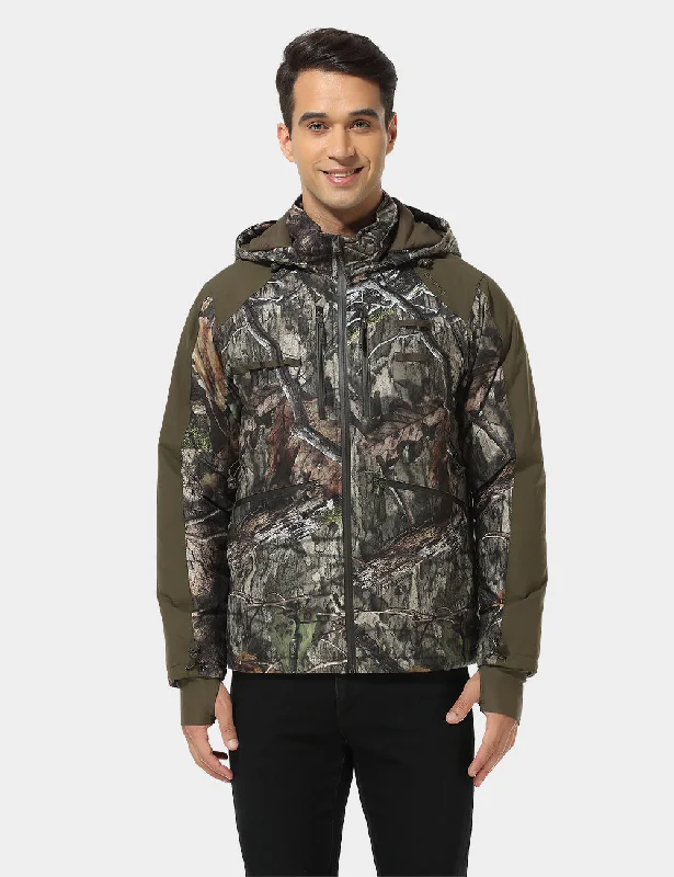 Men's heavy-duty jackets-Men's Heated Hunting Jacket - Camouflage, Mossy Oak® Country DNA