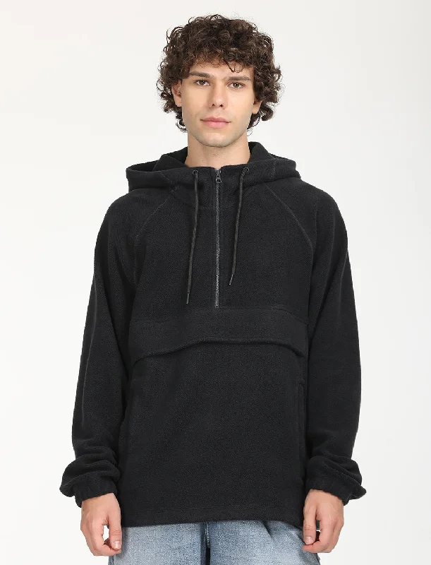 Men's hoodie with embroidery-Men's Solid Charcoal Grey Hooded Sweatshirt