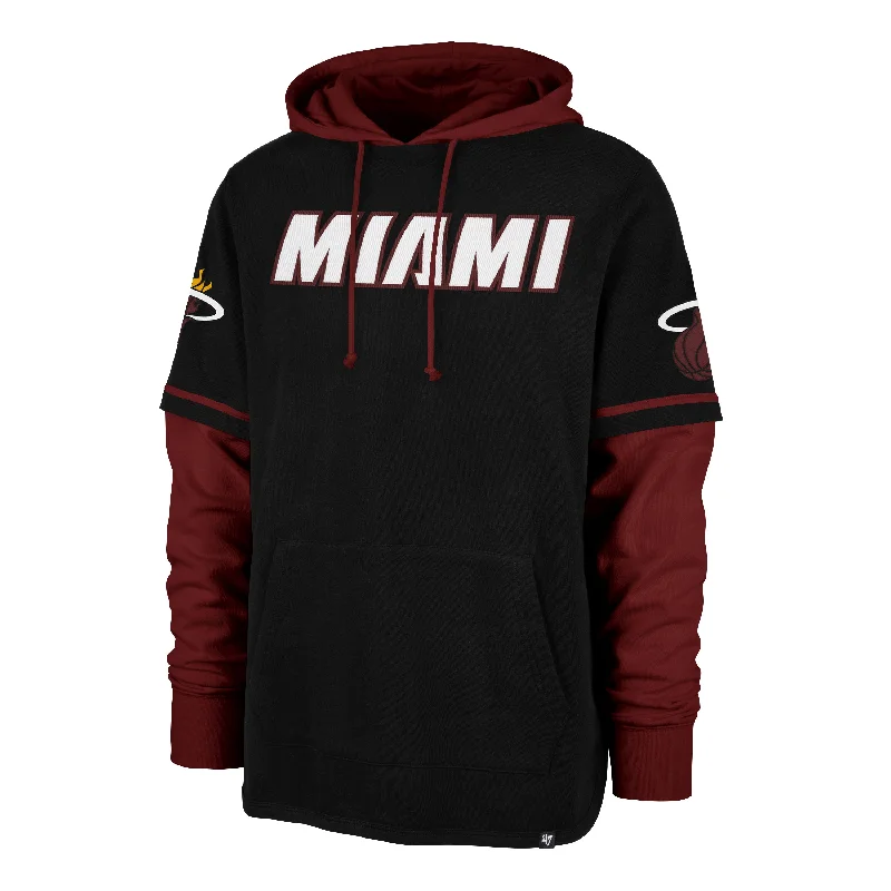 Men's hoodie with UV protection-MIAMI HEAT TRIFECTA '47 SHORTSTOP PULLOVER HOOD