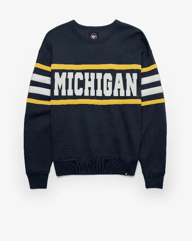 Men's hoodie with spiral pattern-MICHIGAN WOLVERINES COACHES CORNER OVATION '47 LOWER EAST CREW