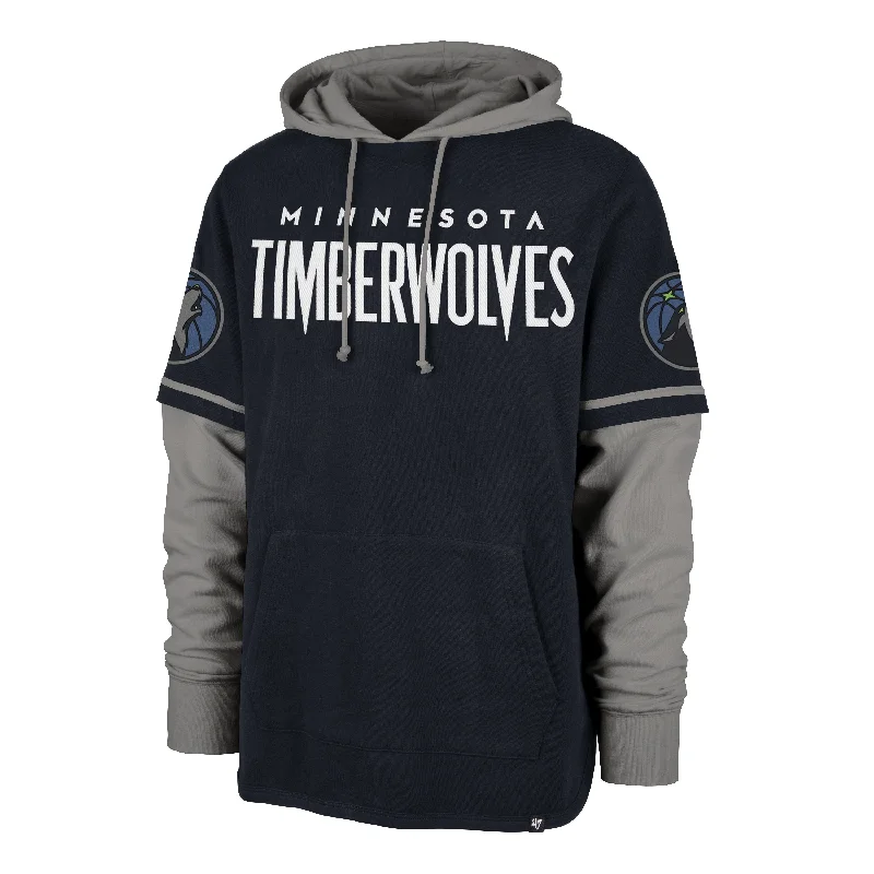 Men's hoodie with heat retention-MINNESOTA TIMBERWOLVES TRIFECTA '47 SHORTSTOP PULLOVER HOOD