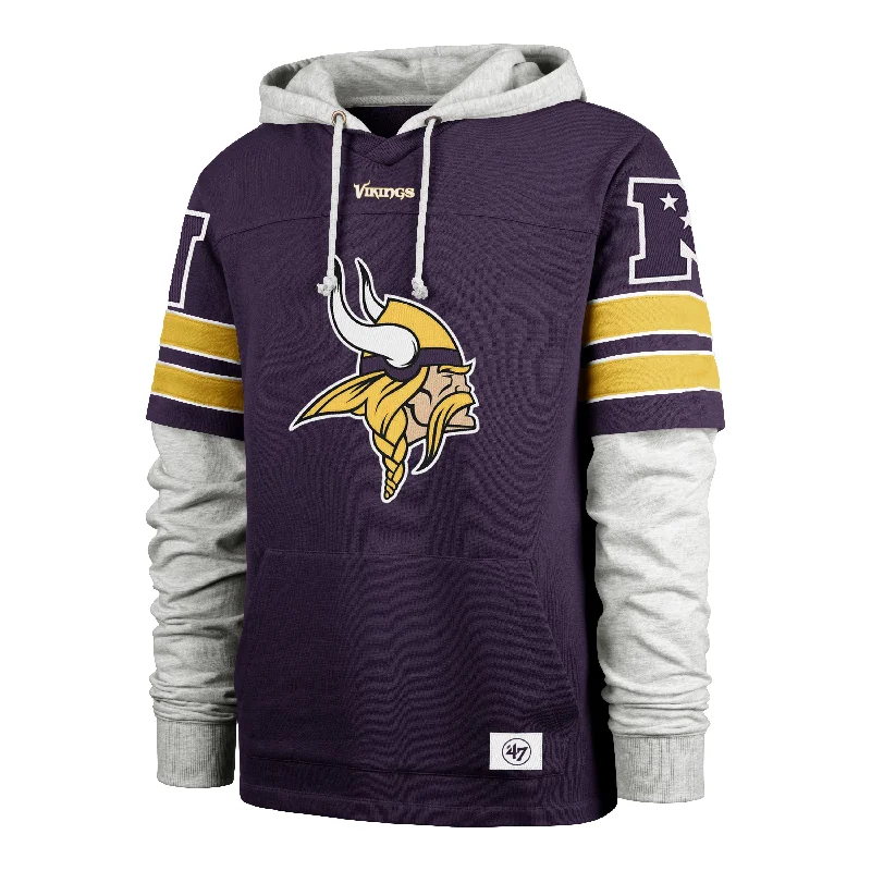 Men's hoodie with neon accents-MINNESOTA VIKINGS GRIDIRON BLITZ '47 CORNERBACK LACER