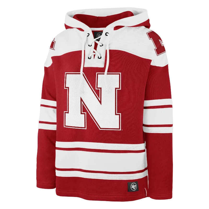 Men's hoodie for skateboarding-NEBRASKA CORNHUSKERS SUPERIOR '47 LACER HOOD