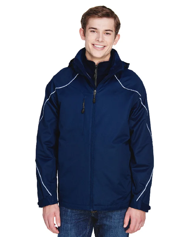 Men's rugged jackets-North End Men's Angle 3-in-1 Jacket with Bonded Fleece Liner