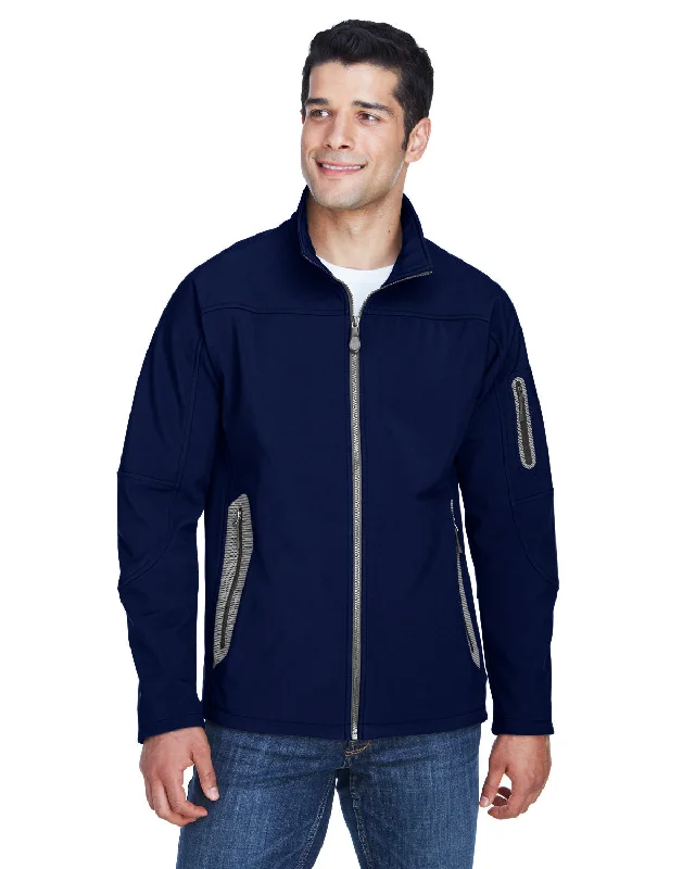 Men's corduroy jackets-North End Men's Three-Layer Fleece Bonded Soft Shell Technical Jacket