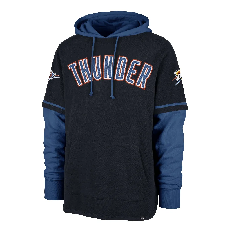 Men's hoodie with tribal design-OKLAHOMA CITY THUNDER TRIFECTA '47 SHORTSTOP PULLOVER HOOD