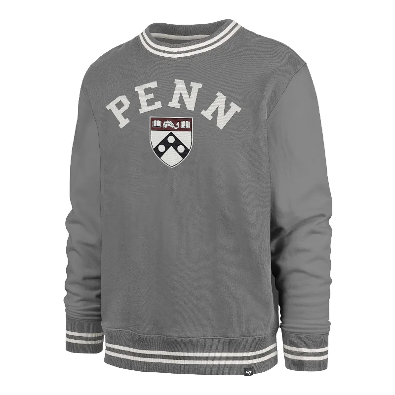 Men's hoodie with suede trim-PENNSYLVANIA QUAKERS UPENN CLUBHOUSE VIEW '47 SIERRA CREW