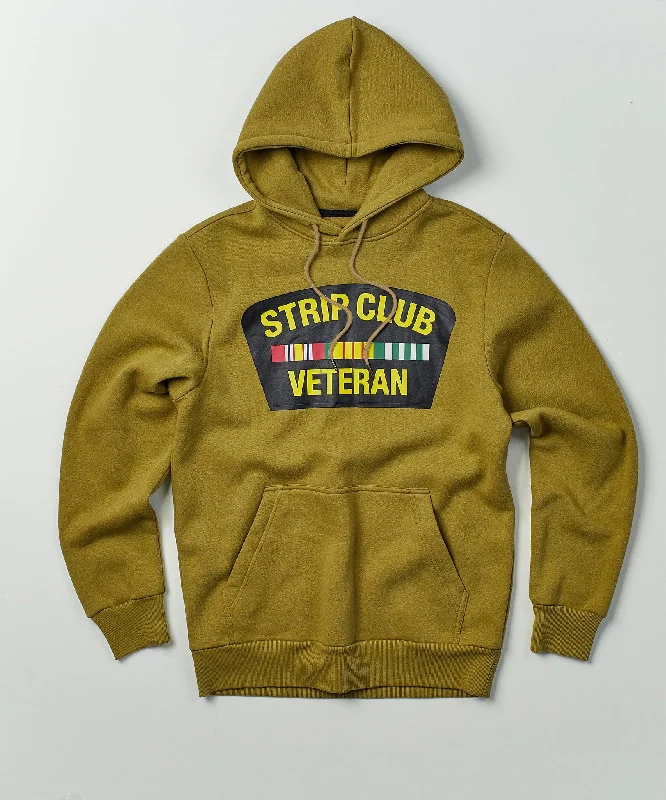 Men's hoodie for casual wear-Strip Club Veteran Hoodie - Green