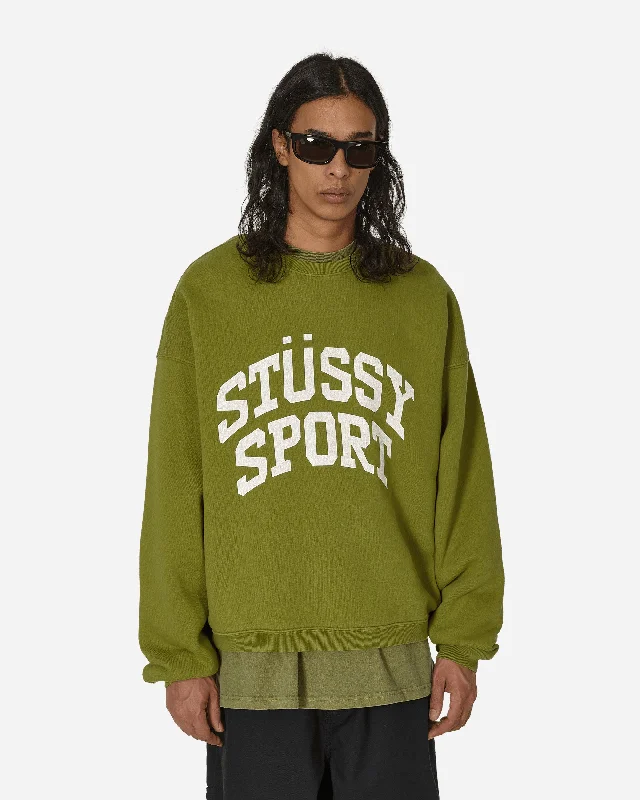 Men's hoodie with quick-dry fabric-Big Crackle Sport Crewneck Sweatshirt Green