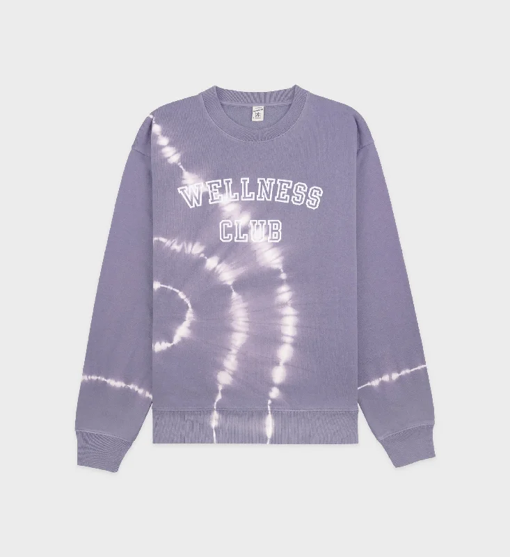 Men's hoodie with marble effect-Wellness Club Flocked Crewneck - Easter Egg Tie Dye