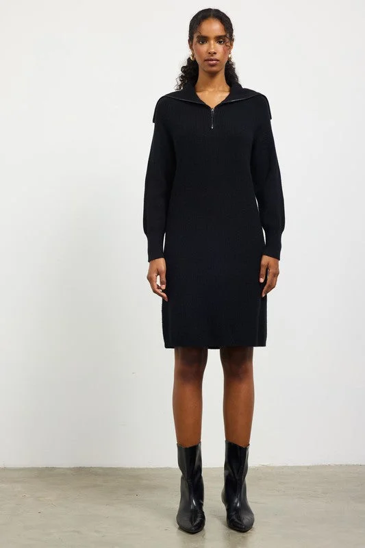 Fit Just Right Zip Mock Neck Sweater Dress