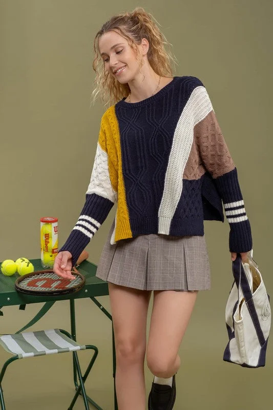 Color Block Knit Sweater