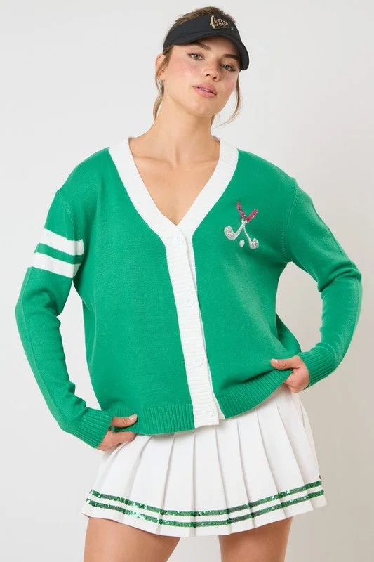 Kiss My Putt Knit Golf Club Cardigan