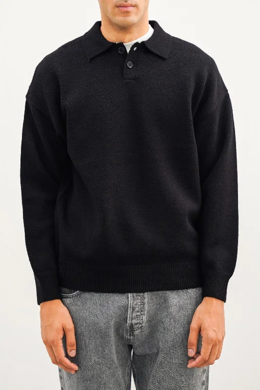 KNIT POLO SWEATER