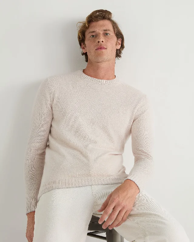 Men's Shoreditch Round Neck Cashmere Sweater Frost White