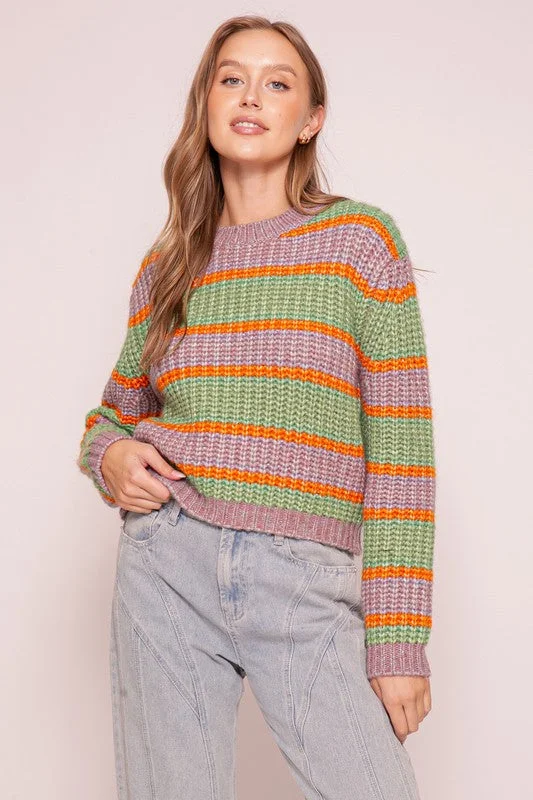 Cool Energy Mix Striped Sweater