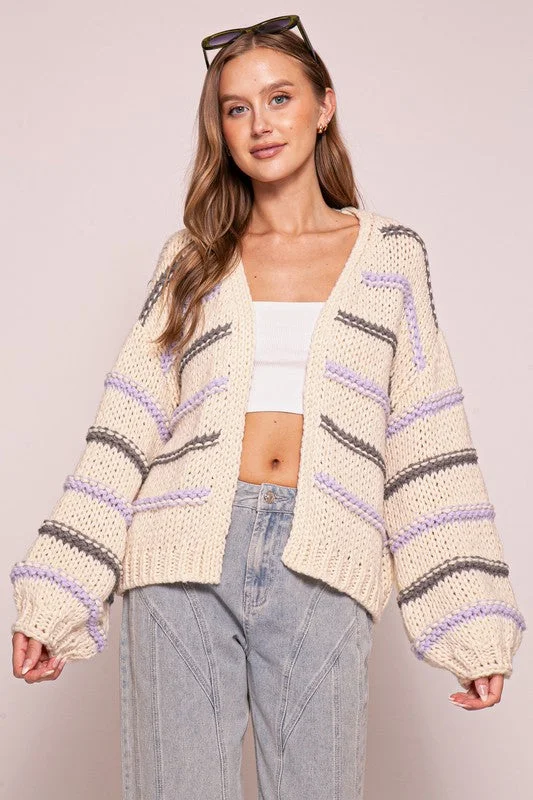 Cozy Up Striped Cardigan